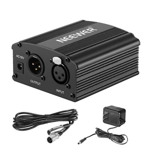 Neewer 1-Kanal 48V Phantomspeisung mit Adapter und XLR Audiokabel - Bild 1 von 9