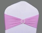 50Pcs Spandex Stretch Wedding Chair Cover Sashes Bow Band Party Banquet Decor
