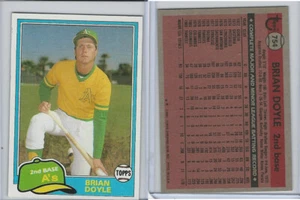 1981 Topps Traded Baseball, #754 Brian Doyle, Athletics - Picture 1 of 1