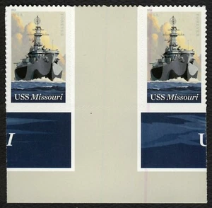 #5392 USS Missouri, Vertical Gutter Pair [3] Mint **ANY 5=FREE SHIPPING** - Picture 1 of 1