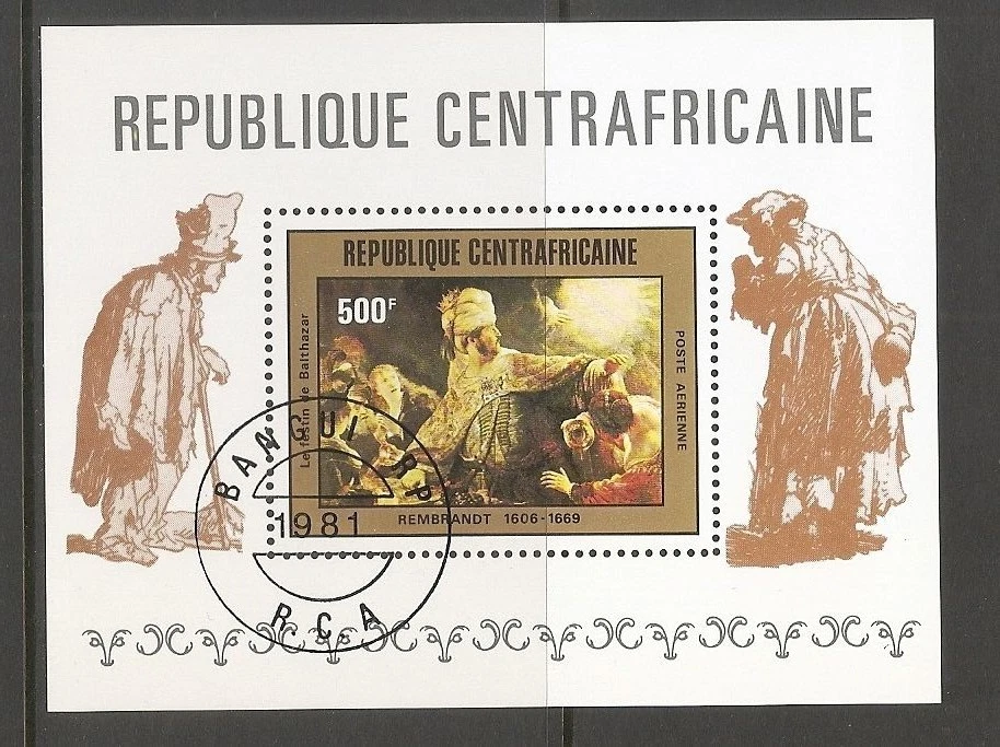 Central African Republic. SC # C244 Rembrandt Paintings. Souvenir S. MNH - Image 1 of 1