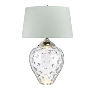 Luce da Tavolo Lampada Lato LED Lampada Letto Vetro Trasparente H 78,7cm - Foto 1 di 4