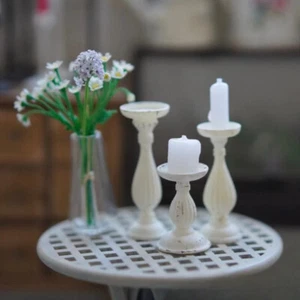 3 Stück 1/6 Scale Dollhouse Miniatures White Model Uncolored Candlestick Garden Kit - Bild 1 von 4