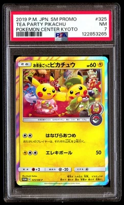 PSA 7 Tea Party Pikachu 325 Pokemon SM Promo Japanese 2019 Center Kyoto - Image 1 of 3