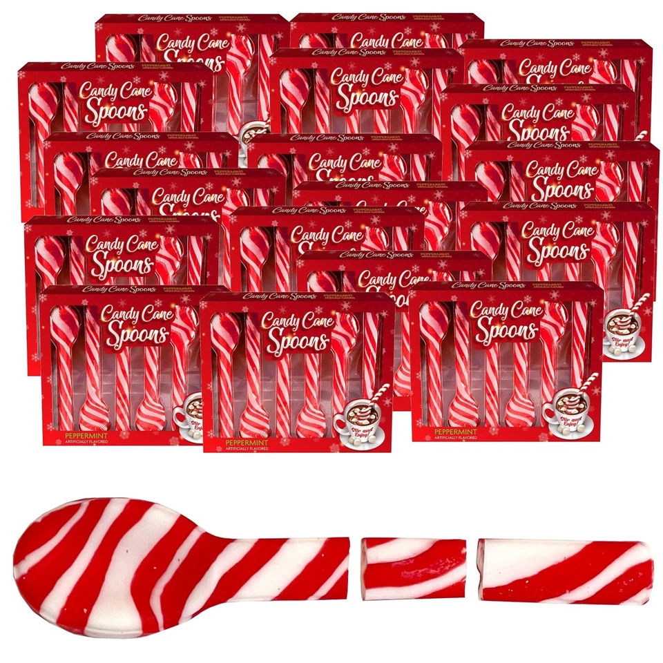 100 Broken Peppermint Candy Cane Spoons – Crushed for Baking, Topping, Stirring - Image 1 of 1
