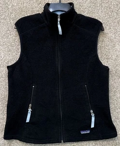 Patagonia Vest Womens Size Large Black Synchilla Full Zip Fleece 25163 Gorpcore - Picture 1 of 15