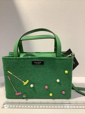 Kate Spade NY Sam Icon Golf Astroturf Golf Fabric Small Tote Bag Purse~NWT - Image 1 of 4