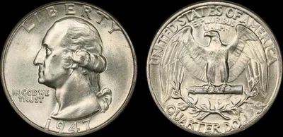 1947 Washington Quarter NGC MS67 Bright White and Virtually Spotless - Image 1 of 3