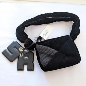 Mini bolso Sonia Rykiel negro con logotipo de terciopelo para cámara nuevo con etiquetas  - Imagen 1 de 11