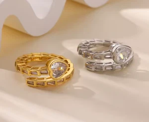 Anillo corazón circón Bella sin deslustre - Imagen 1 de 7