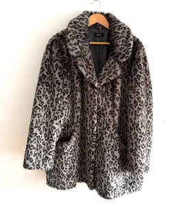 Cappotto pelliccia sintetica M&Co stampa leopardata grigio taglia 28 - Foto 1 di 15