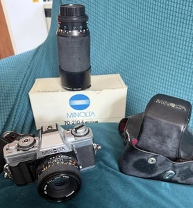 Minolta XG-MVintage SLR Film Camera 50mm 70-210mm lens *UNTESTED appears to work - Picture 1 of 7