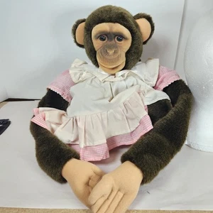 Hosung Chimp Monkey Plush large hook loop hands Stuffed Animal  VTG  Playmate - Picture 1 of 12