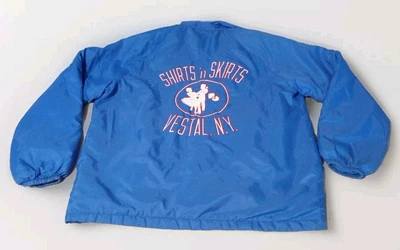 Camisas corta-vento forradas de pele campeão vintage N saias dança quadrada Nova York M - Imagem 1 de 4