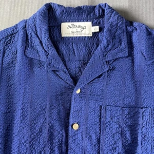 The Beach Boys x Nautica Hemd Herren mittelblau Waffel Camp Kragen Kurzarm - Bild 1 von 9