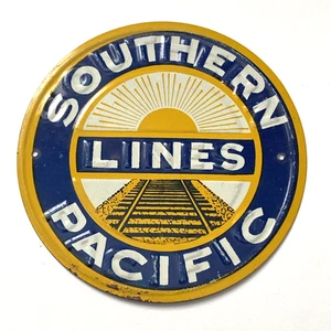 Southern Pacific Lines Railroad Post Müsli Blechschild Zug Metall Vintage 1950’s - Bild 1 von 2