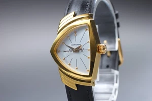 [Fast neuwertig] HAMILTON Ventura 6334 Gold Silber Zifferblatt Quarz Damenuhr - Bild 1 von 11