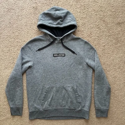 Hollister Sudadera Para Hombre Grande Pullover Sudadera con Capucha Gris Bolsillos Vellón Foto 1 de 4