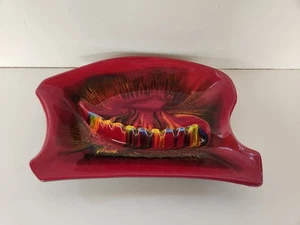 Vintage MCM Maurice of California Ashtray Psychedelic Tie Dye Multicolor 12” - Picture 1 of 3