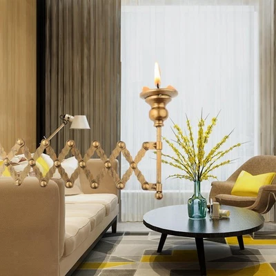 Wall Candle Holder Telescopic Candlestick Antique Type Pillar Candle Stand - Image 1 of 4