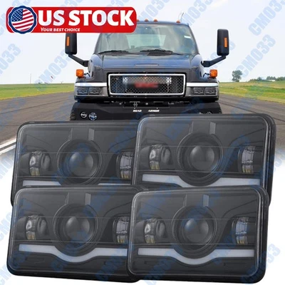 Ajuste para GMC K1500 K2500 K3500 1982-1986 4 piezas 4x6" pulgadas faros LED haz alto bajo Foto 1 de 4