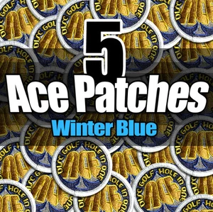 NEW (X5) Disc Golf Embroidered ACE PATCH - Attach 2 bag Winter Blue Version FAST - Picture 1 of 1