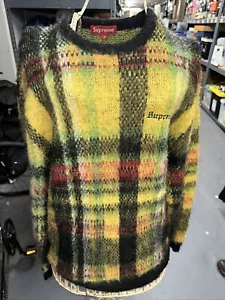SUPREME 20AW Black Brushed Plaid Sweater Size M - Picture 1 of 8