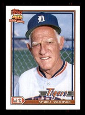 1991 Baseball Topps Sparky Anderson Detroit Tigers #519 MGR TL