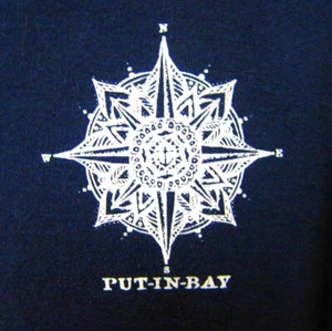 PUT-IN-BAY hoodie XXL nautical compass South Bass Island 2XL hooded sweatshirt - Picture 1 of 3