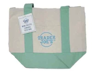 Trader Joe’s Mini Pastel Green Canvas Bag Tote Limited 2025 Edition Neu mit Etikett - Bild 1 von 1