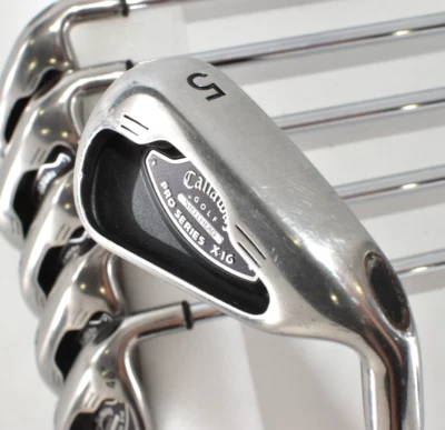 Callaway X-16 Pro Series 6p 5-6-7-8-9-Pw RH Golf Iron Rifle Tour Stiff Club Set - Image 1 of 4
