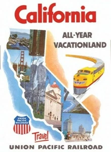 CALIFORNIA VINTAGE REISE POSTER USA RAR NEU - Bild 1 von 1