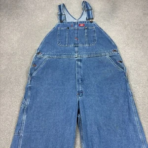 Dickies Dungarees Adult 40x30 Blue Overalls Bib Denim Workwear Carpenter Men - Picture 1 of 9