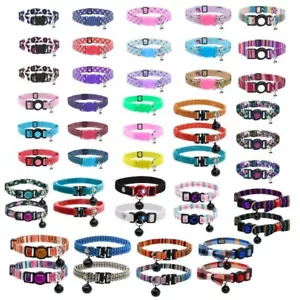 Cat Kitten Collar Cat Circus Quick Release Safety Buckle Warning Bell Cute Bow - Picture 1 of 48