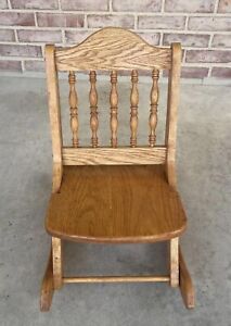 Child's Wooden Folding Rocker 18" Tall 16" X 12" Seat Decor Rocking Chair