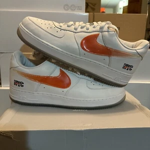 Nike Air Force 1 Low KITH Size 14  White Brilliant Orange CZ7928 100 Knicks New - Picture 1 of 6