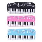 Music Notes Piano Keyboard Pencil Case Large Capacity Pen Bags Stationery Office