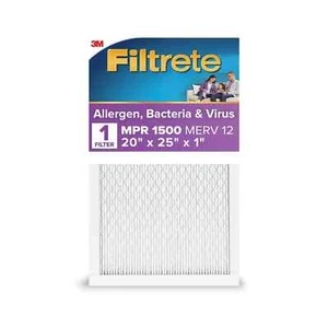 1 pcs 3M Filtrete MPR 1500 20x25x1 Air Filter MERV 12 - NEW SEALED - 1 pack - Picture 1 of 11