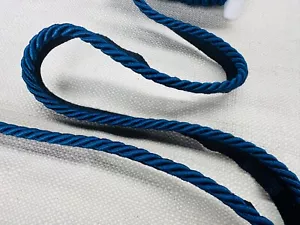 Cojín decorativo cuerda trenzada metálica con brida de 7 mm - azul marino - Imagen 1 de 4