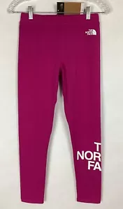 The North Face Girls Cotton Logo Leggings Fuchsia Pants Size XL New - Picture 1 of 15