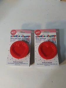 Wilton Double Heart Cookie Stamps 1998 2in. - Picture 1 of 2