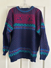 Vintage Dale Of Norway Nordic Reindeer Neon Bright Mens Xl Knit Sweater