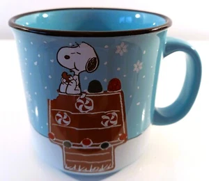 Snoopy Be Merry Peanuts / Kaffeetasse Tasse Coffee Mug Cup groß blau Keramik NEU - Picture 1 of 21