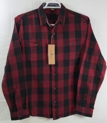 Camisa grande de franela elástica a cuadros roja y negra vintage de sastre para hombre nueva con etiquetas Foto 1 de 4