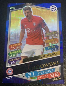 TOPPS MATCH ATTAX ROBERT LEWANDOWSKI 2016/2017 HAT TRICK HERO RARE!!! - Picture 1 of 2