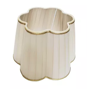 Paralume margherita avorio D.25cm pongè plissettato per lumi e lampade - Foto 1 di 2