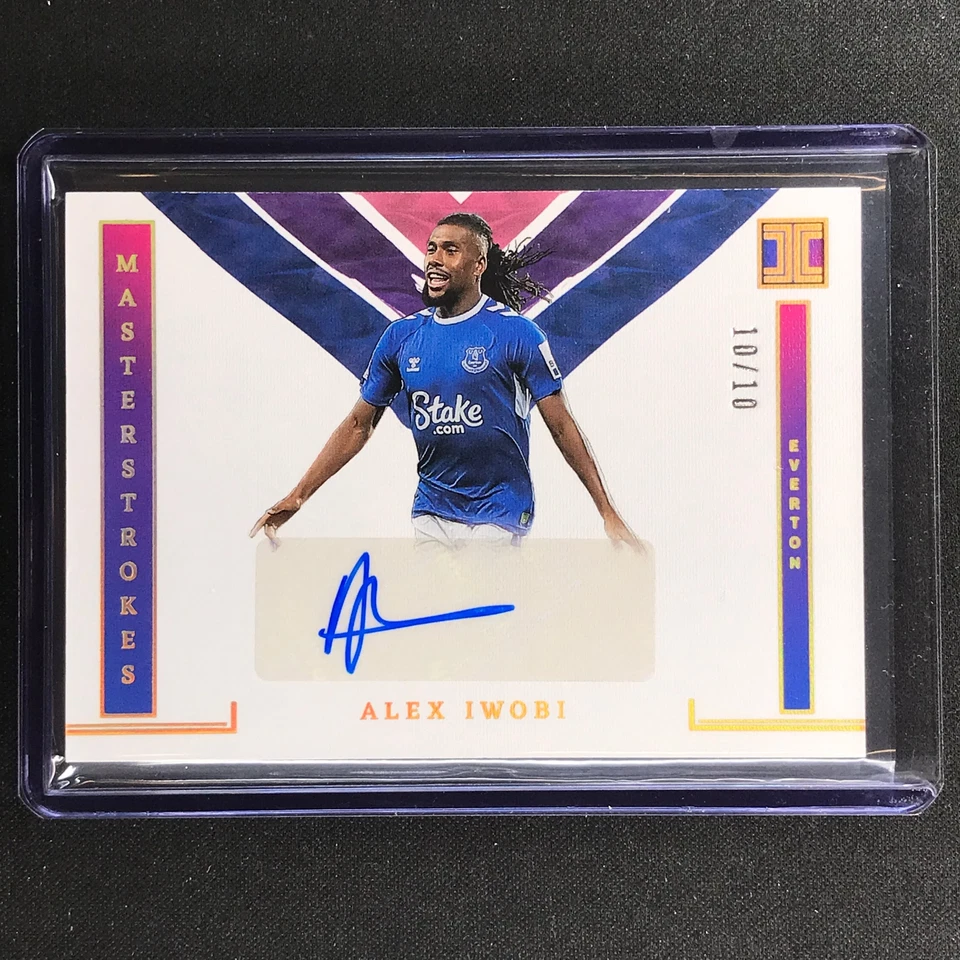 2022-23 Impeccable Epl Alex Iwobi Masterstrokes Auto Holo Gold 10/10 - Image 1 of 1