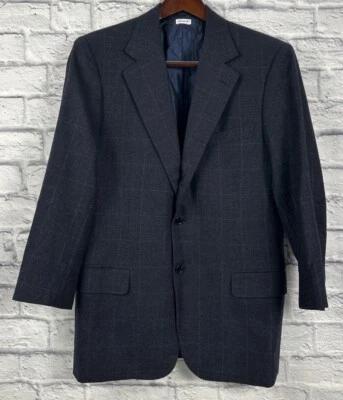 Brioni Men's 3/2 Roll Wool Blue Plaid Sport Coat Jacket 40 Short Made in Italy - Image 1 of 4
