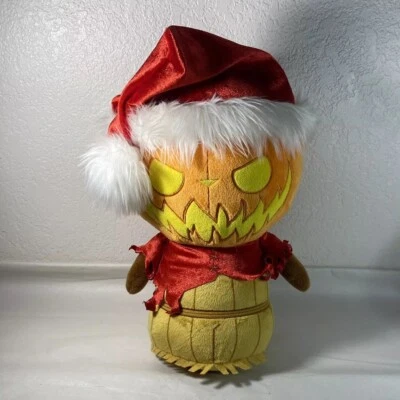 Nightmare Before Christmas Plush Stuffed Animal PUMPKIN KING Santa Hat Scarecrow - Image 1 of 4