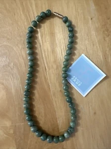 HSN Jade Green Beaded Necklace 16” Length - Picture 1 of 6